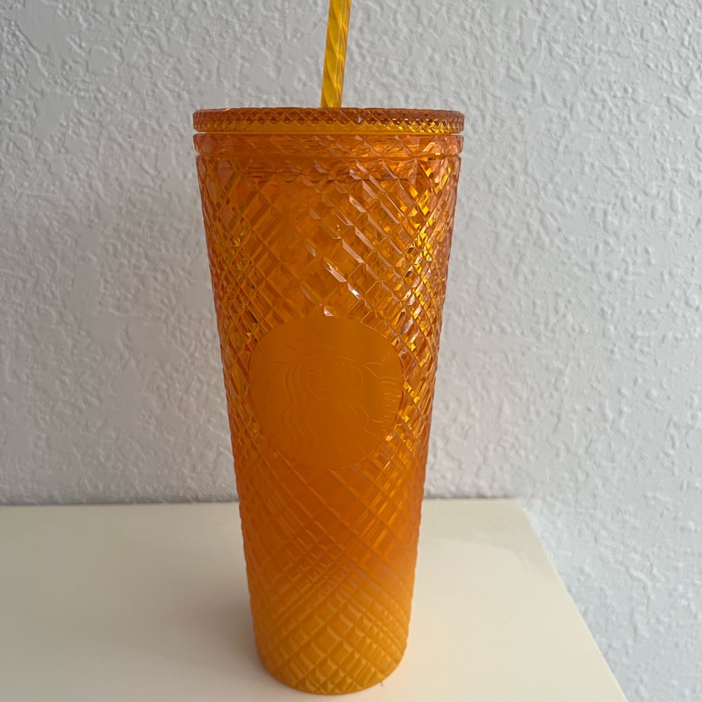 Starbucks tumbler orange cup